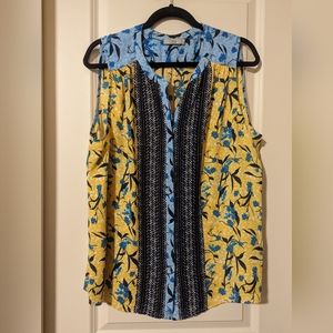 Dalia blouse in blue and yellow